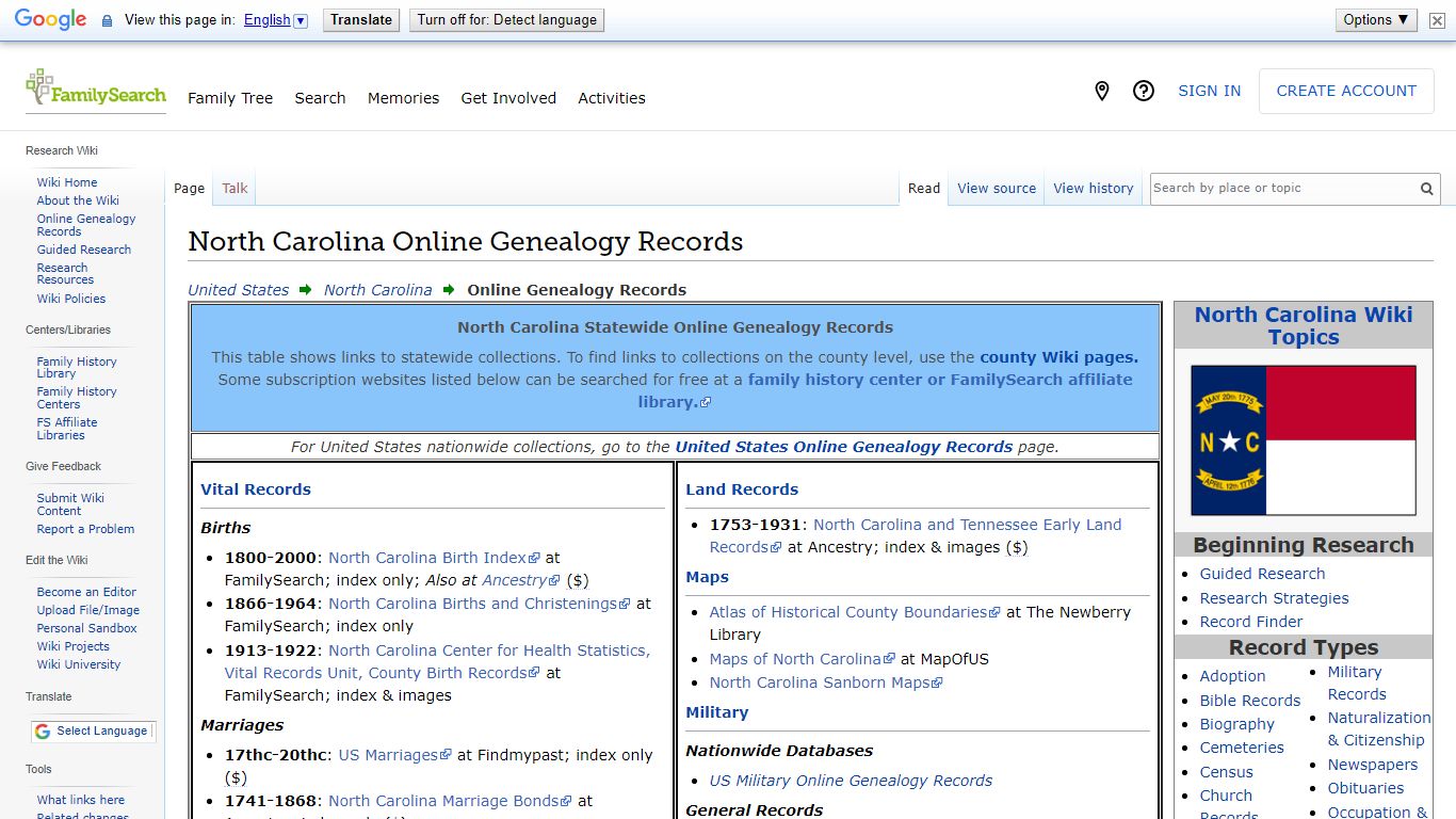 North Carolina Online Genealogy Records • FamilySearch